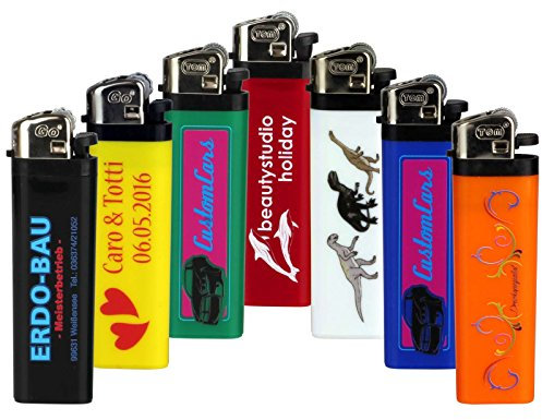 100 Feuerzeuge Reibrad einseitig mit Fotodruck 4-farbig von Ihrer Datei Logo Werbung 10-2000 Stück