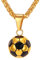 U7 Herren Halskette Collier mit Anhänger Football Ballform Kette Damen Männer Sportball Kette Gold Kettenanhänger Necklace Mens Fashion Ballsport Schmuck für Opa Bruder New Year Gifts