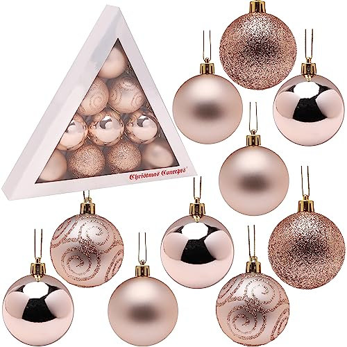 Christmas Concepts® Confezione di Palline di Albero di Natale da 10-60 mm - Baubles Decorati Lucidi, opachi e Glitterati ... (Champagne)