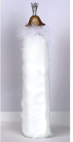 Florissima 2 St. Poly Engel Weiß mit Plüsch 32cm Figur Deko Weihnachten Home Dekoration Weihnachtsdeko Advent