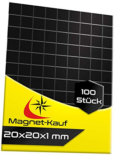 Magnetplättchen Selbstklebend Stark - Magnete zum Basteln und Kleben - selbstklebende Magnet Plättchen - Poster Bilder Unsichtbare Befestigung (20x20 mm)
