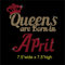 TShirt Showroom Queens are Born in April Birthday Hotfix Rhinestone Diamante Iron on Transfer Motif Applique