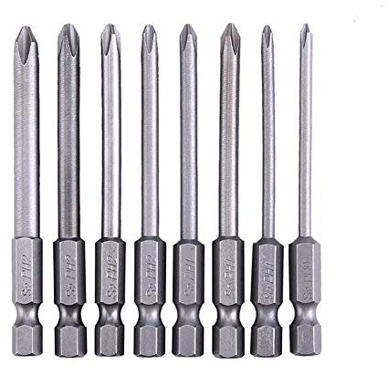 Bestgle 8Pcs 75mm 1/4 Inch Hex Shank Magnetic Long Phillips Cross Screw Head Screwdriver Bits Set