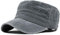 Yixda Unisex Vintage Military Army Flat Cap Verstellbare Baseballmütze Kappe (Grau)