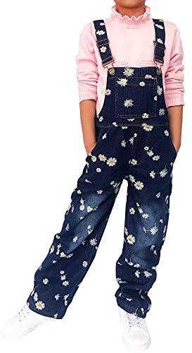 Yao 3-12Jahre Mädchen Jumpsuit & Strampler Big Kid Lätzchen Overalls Blau Verstellbare Gürtel Denim Farbe Veränderbare Paillettenhose