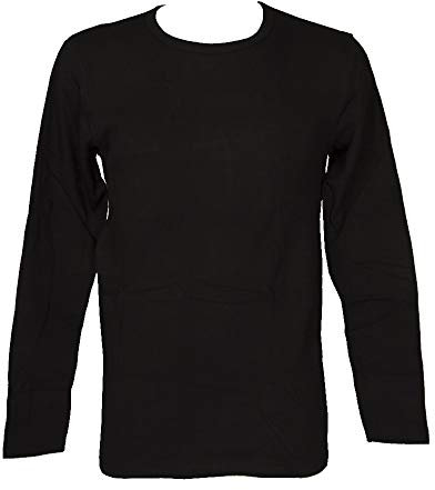 RAGNO T-Shirt Maglia Intima Uomo Cotone Invernale Interlock Biologico Manica Lunga Girocollo Articolo 604479 BIO Cotton, 020 Nero, M