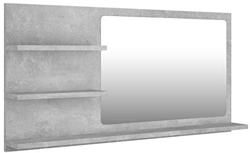 vidaXL Badspiegel Betongrau 90x10,5x45 cm Holzwerkstoff