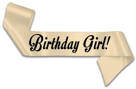 My Pretty Little Gifts Birthday Girl Sash 16th 18th 21st 30th 40th 50th 60th Party Gift (Cream)