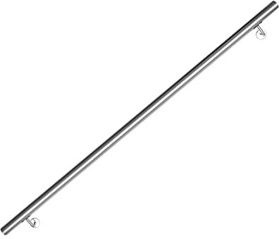 Lospitch Rampe d'escalier en acier inoxydable - Main courante murale - Pour l'intérieur et l'extérieur - Avec support mural et embouts - 150 cm