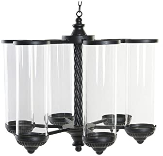 DKD Home Decor Teelichthalter Schwarz Metall Glas (53 x 53 x 52 cm)