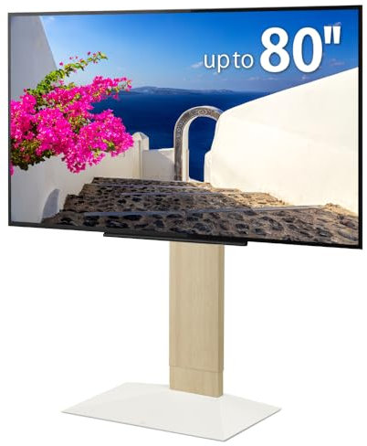 WALL V3 Low Type | Japanischer Eleganter 32-80 Zoll Universal Wand TV-Ständer Verstellbarer Halterung, kein Bohren | Weißeiche