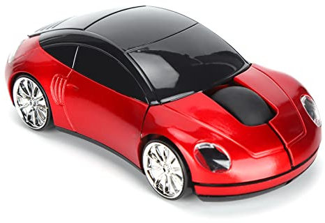 Annadue Sportwagen Maus, Optische Kabellose Computermaus in Rennwagenform mit USB Empfänger, Ergonomische Gaming Mäuse für PC Computer Desktop Laptop, für Gaming, Büro zu Hause (Rot)