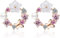 Stud Earrings, Prevent Allergies Zircon Women's Stud Earrings, with Pretty Butterfly Colorful Flowers Pearl, for Party, Weddings, Engagements