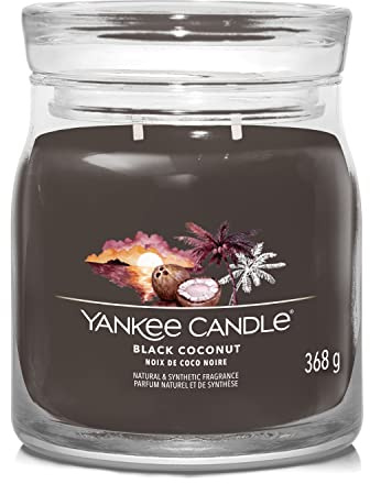 Yankee Candle Signature Scented Candle | Black Coconut Medium Jar Candle with Double Wicks | Soy Wax Blend Long Burning Candle | Perfect Gifts for Women (1701382E)