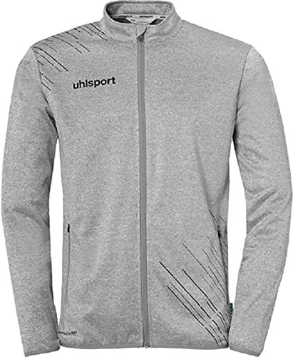 uhlsport Jungen Score 26 Classic Jacke Herren Sport Fußball Trainingsjacke Sweatshirt Sweatjacke, Dark Grau Melange/schwarz, 116 EU