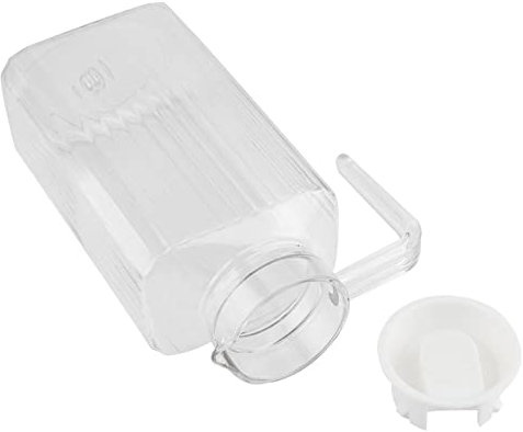 Petit Pichet en Verre, Bouteille de Jus Transparente en Acrylique avec Couvercle 500 Ml Pl Couvercle de Pichet Froid pour Bar Home Cruche en Plastique rayé Eau Glace (1800ml)