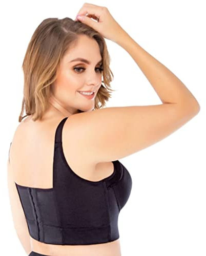 Woobilly Deep Cup Bra Hide Back Fat, Women's Filifit Sculpting Uplift Fashion Full Back Coverage (Black, 42/95FG)