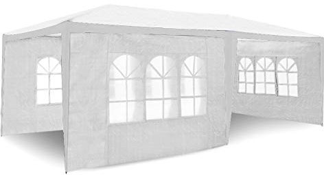NYVI Festzelt Festivia 3x6 m Weiß - Partyzelt mit 6 Seitenwänden - Gartenpavillon mit wasserabweisenden Zeltplanen - Gartenzelt für Party, Hochzeit, Kindergeburtstag, Festival