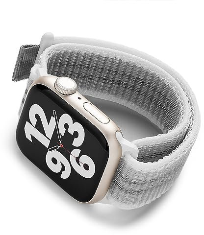 Ringke Sports Air Loop Compatible con Apple Watch 10 42mm, 9/8 / 7 41mm, SE 40mm, Cinturino Polso Regolabile Traspirante Leggero Nylon Elastico - Summit White