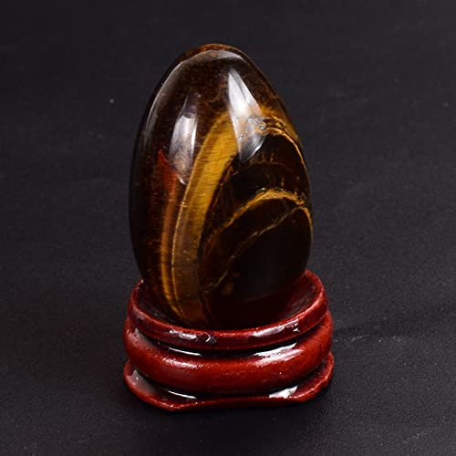 Piedras naturales de huevo Yoni de 40 x 30 mm con base, jade verde, decoración pulida a mano, adorno de cuarzo de cristal, ojos de tigre