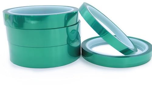 KLVN 2pcs PET Film Tape Heat Resistant High Temperature Masking Shielding Green-Tape for PCB Solder SMT Plating Insulation Protection (Size : 100mm)