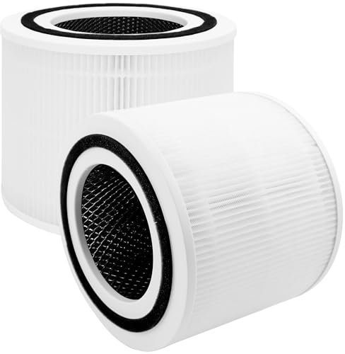 2 Pack Air Purifier Replacement Filter for LEVOIT Core 200S-RF, True HEPA 3-in-1, High-Efficiency Activated Carbon