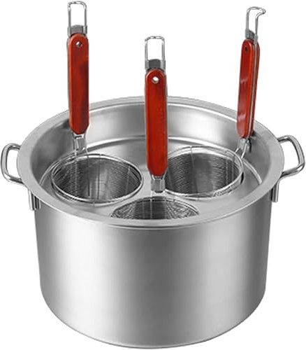 Olla para pasta de acero inoxidable con cesta coladora, olla para cocinar pasta y sopa versátil para cocinar fácilmente, herramienta de cocina resistente(Color:,Size:3 Holes)