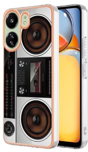 COMAKU Custodia per Xiaomi Redmi 13C / Poco C65 Cover, con Motivo a Rilievo Design, Ultra Slim Morbido TPU Silicone Antiurto Antigraffio Case - Radio