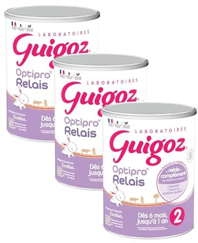 GUIGOZ Evolia 2 - Lait bébé 2ème âge en poudre de 6 à 12 mois - Boîte de 800g (Lot de 3)