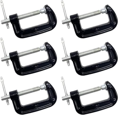 2 Inch C-Clamp Set, Heavy Duty Steel C Clamp Industrial Strength C Clamps for Woodworking, Welding, and Building(6PCs)