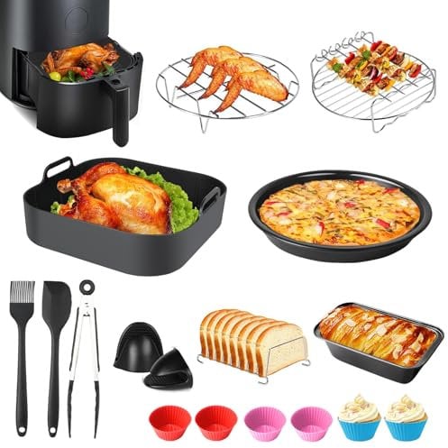 16pcs Accessoires Air Fryer Moule Silicone Air Fryer Plat Air Fryer pour Philips Airfryer XL 6,2L XXL 7,2L, COSORI 5,5L, Cecotec 5,5L 6L, Ninja 5,2L, Princess XL