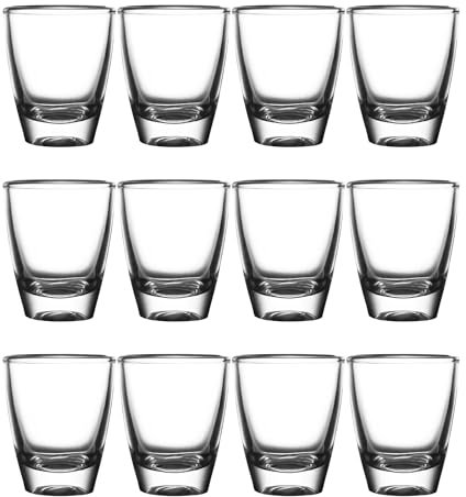 Yitobici Verres à shot, lot de 12 verres à shot pour tequila, vodka, ouzo et liqueur (35 ml)