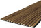 Leiste24 Akustikpaneel - Lamellenverkleidung - Wandverkleidung - 2.400 x 600 mm - Akustikfilz Schwarz - Lamellendekor Eiche rustikal