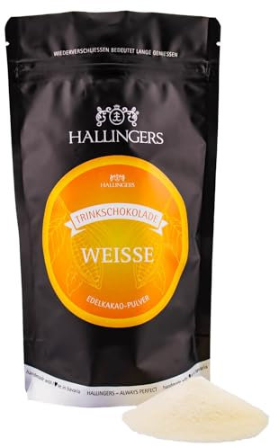 Hallingers Weiß - Trinkschokolade aus feinem Edelkakao - als Kakaopulver, handmade (Bag) - Geschenk im Sommer & als perfektes Grillgeschenk | Geburtstag Glückwunsch Jahrestag Freundschaft Genesung