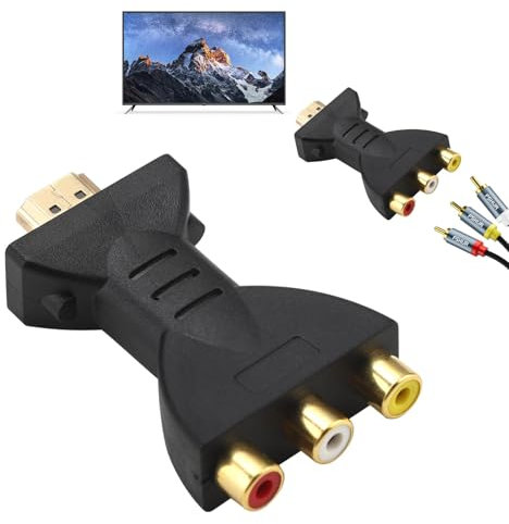 GBULTR HDMI to AV RGB RCA Converter, 1080P High-Definition Video Adapter with Gold Plated Interface, Compatible with TV, Laptop, Xbox, PS3, VCR, Camera, DVD, USB Charging