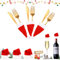 Hillylolly Bolsa Cubiertos Navidad, Funda Navidad Cubiertos, Porta Cubiertos Navidad, Navidad Cubiertos Tenedores Bolsas, Decoracion Mesa Navidad (Rojo-Blanco)