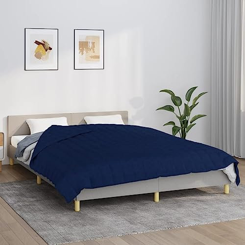 Tidyard Schwere Bettdecke Gewichtsdecke Schwere Decke,Entspannungsdecke Therapiedecke Blau 220x235 cm 11 kg Stoff