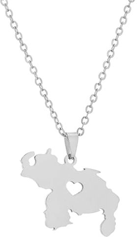 JUNNASALIKER Collar vintage con colgante de mapa de Venezuela, collar de acero inoxidable, diseño de país, collar de cadena fina con dije de bandera, Acero inoxidable