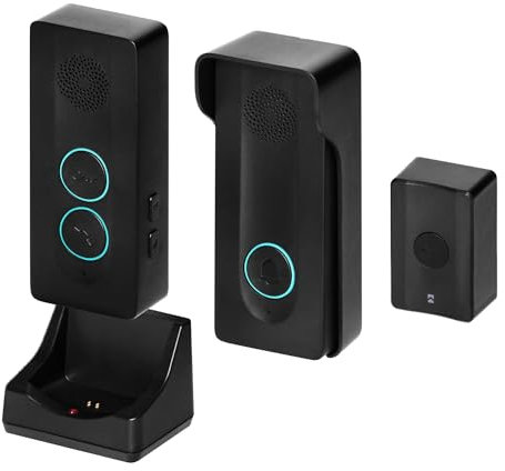 Miratic Freisprechanlage Haustür Gegensprechanlage Klingel Funkklingel mit Türöffner Kabellos Schwarz IP54 - Klingel Türklingel