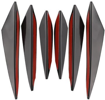 Bqieai 6PCS Auto PVC Front Stoßstange Spoilerlippe, für Tiguan Passat Polo MK5 MK6 Passat Golf 4/5/6 GTI Spoiler Canards Wind Messer diffusor Flossen Car Schützen Zubehör,A