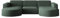 Kaiser Möbel - Sofa U Form - Ecksofa Cord - 299 cm lang, 165 cm breit - Big Sofa, Wohnzimmer Couch Extra Groß, Relaxsofa, Wohnlandschaft U Form XXL - Modena Sofa Grün