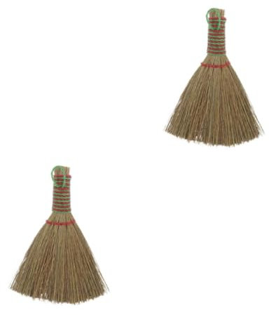 PRETYZOOM 2 Piezas De Escoba Tejida De Miscanthus Escoba Batidora Cepillo De Limpieza Recogedor Escoba Pequeña Cepillo De Ropa Cepillo De Arena Cepillo para Chimenea Cepillo De