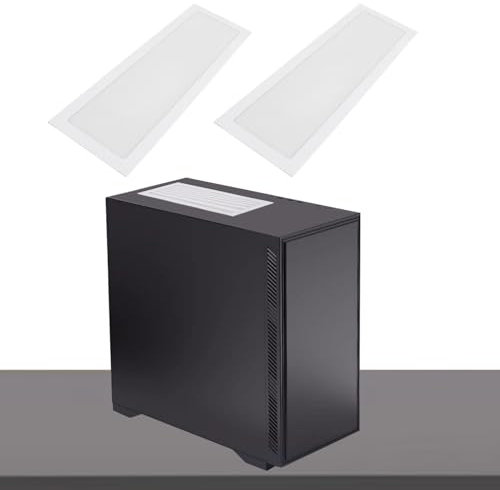 2Pcs Magnetic Fan Dust Filter PC, Magnetic Dust Filter PVC Mesh, Magnetic Frame Computer Fan Grills Dust Mesh for Computer Cooler Fan PSU 4.72x14.17in/120x360mm (White)