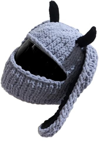 arenmi Beliebte Motorradhelm-Überzüge, lustige Kaninchen-Ohr-Plüschhelme, Vollgesichts-Schutzabdeckungen für lustige Fahrten und Geschenke