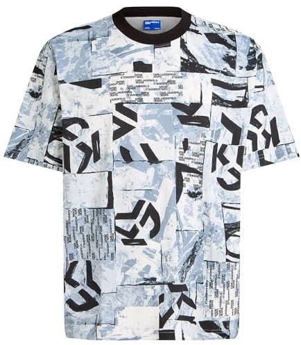 KARL LAGERFELD JEANS Hombre Relaxed All Over Print T-Shirt Textura urbana con estampado integral M