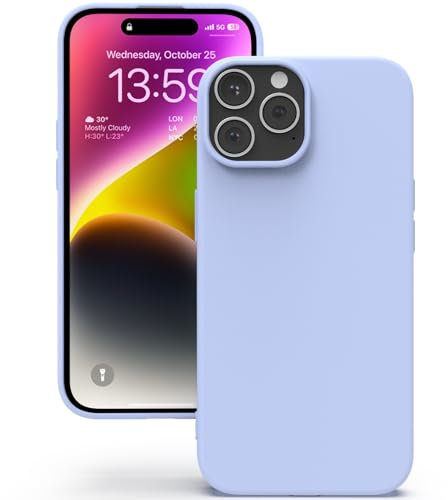 YATWIN Cover per iPhone 14 Pro Max, Custodia in Silicone Morbido con Tagli di Precisione per Fotocamera, Design Ultra Sottile, Protezione 360° con Bordi Rialzati, Lilla