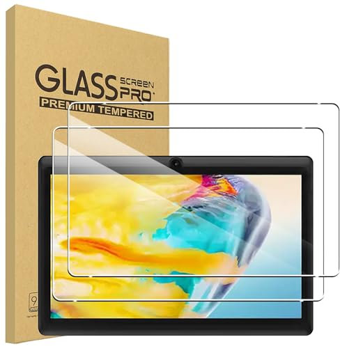 carinacoco 2 Pack Screen Protector for Pritom Tablet/Pritom K7 7 inch, 9H Toughness Premium Shatterproof Scratch-Resistant Anti-Fingerprint No-Bubble HD Ultra Clear Tempered Glass Screen Protector