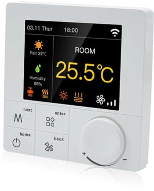Panel De Control Del Termostato Del Aire Acondicionado Central Termostato Inteligente Wifi Controlador De Temperatura Del Aire Acondicionado Con Pantalla LCD A Color(4 Tube)
