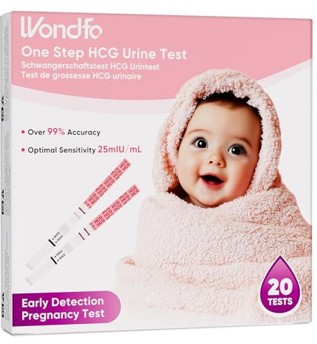 Wondfo Pregnancy Test Strips, 25 MIU/mL Sensitivity, 20 Pack