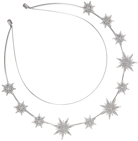 Gatuida Doppellagiges Six point Star Haarschmuck Stirnband mit Strass Eleganter Hochzeitsschmuck für Damen Komfortabler Leichter Haarreif für Geburtstags Abendveranstaltungen